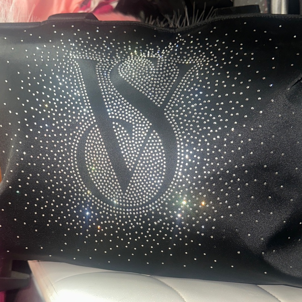 Victoria's Secret Black Tote with Rhinestone Design